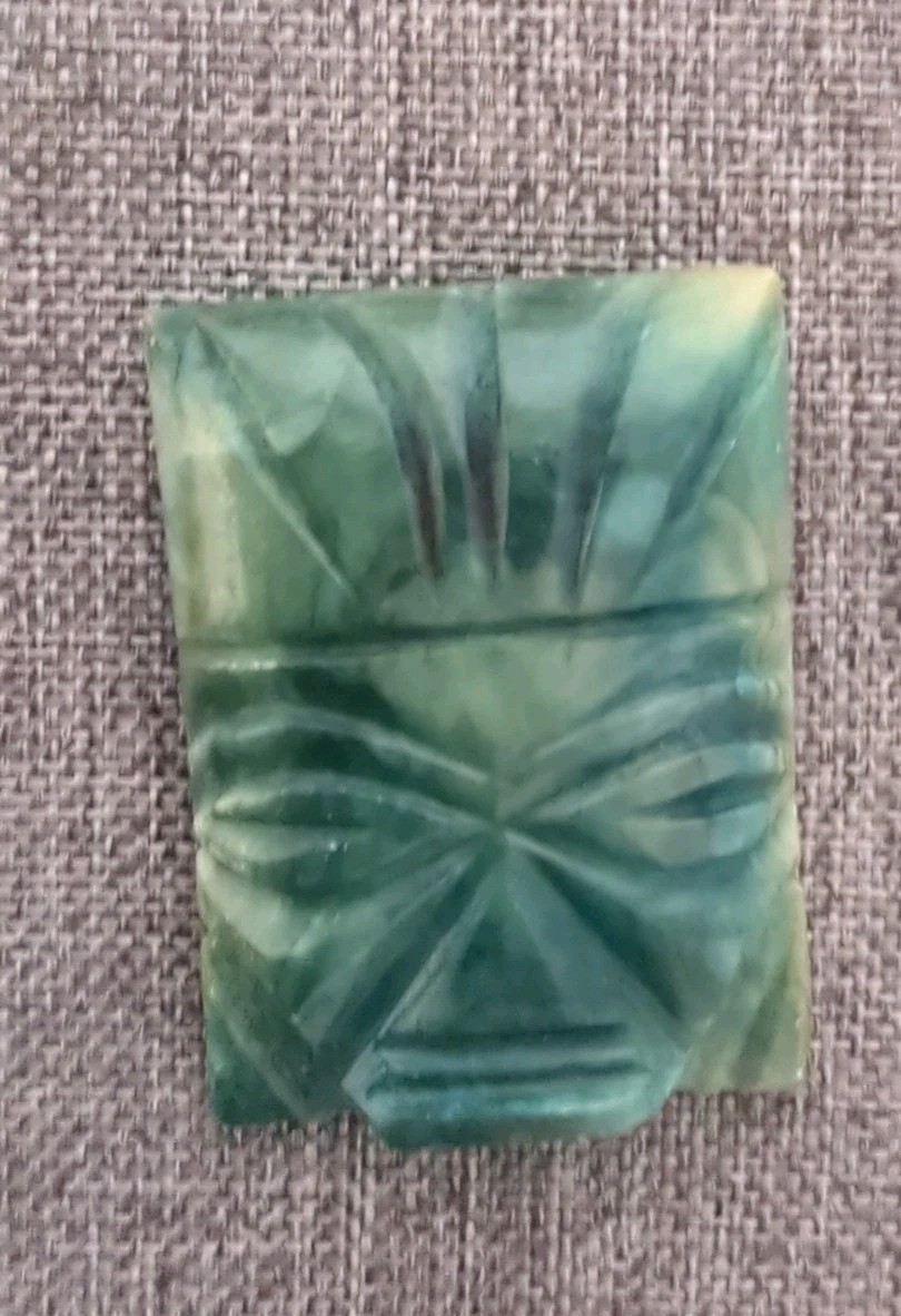 Vintage Carved Mayan Aztec Tribal Face Mask Pin 