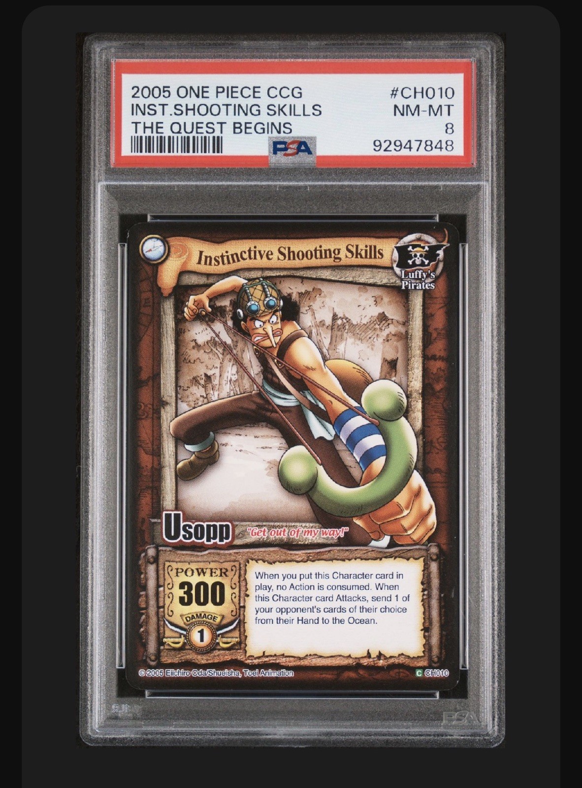 2005 One Piece CCG Instinctive Shooting Skills Usopp CH010 PSA 8 POP 2 🔥🔥🔥
