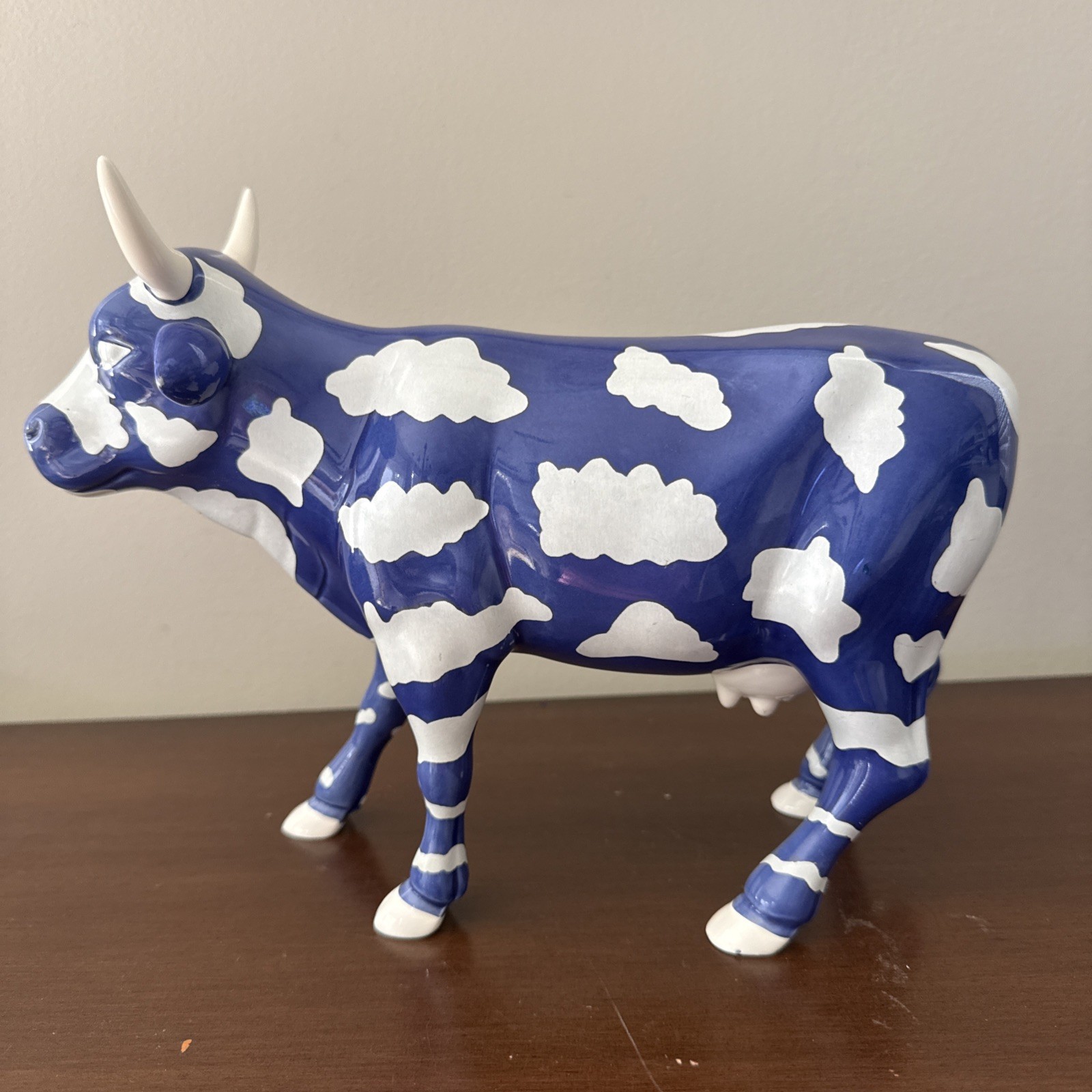 Rare Large Museum Size Cow Parade Sky Cow Blue & White~Chicago 2000~NEW