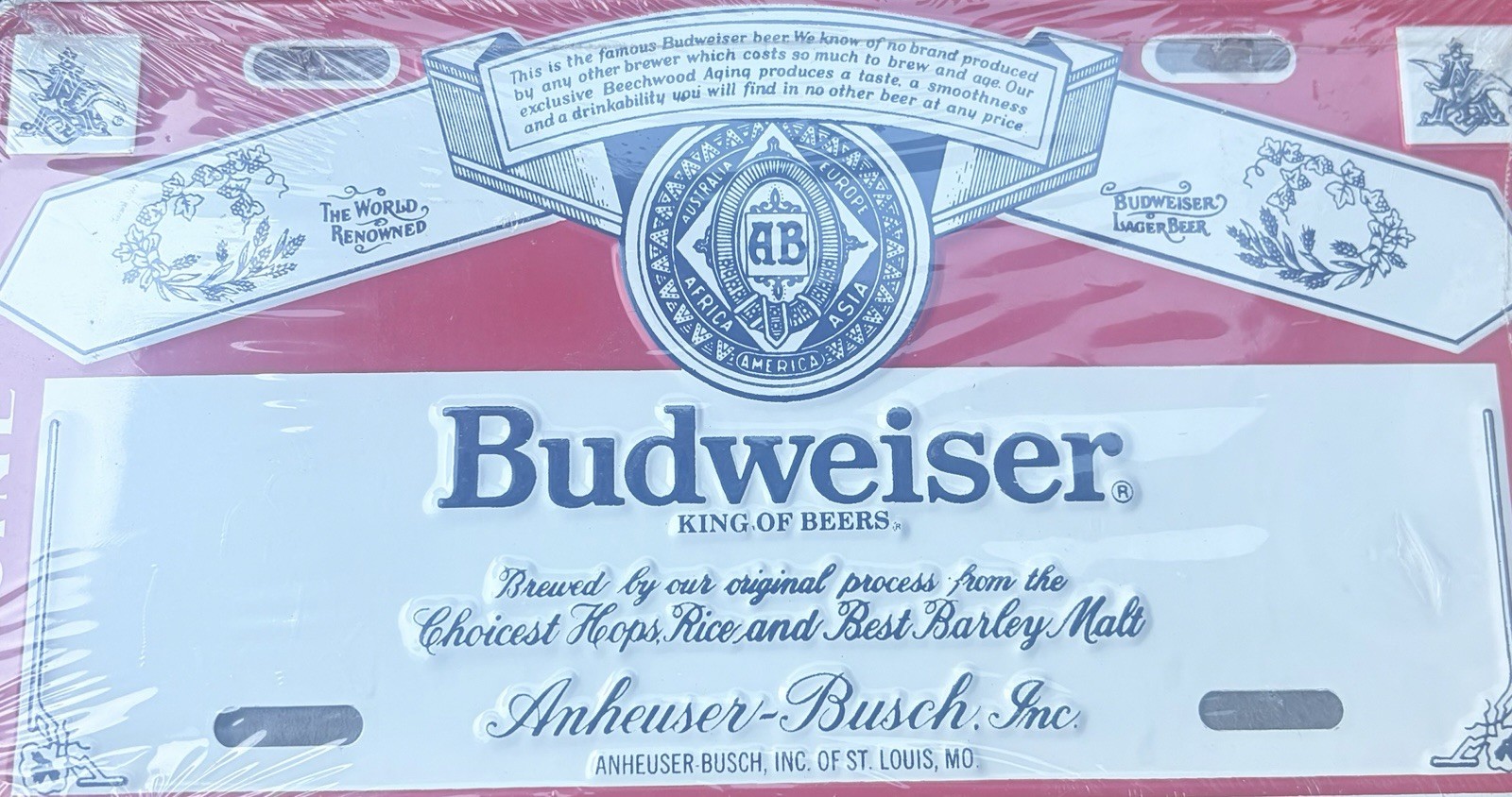 Budweiser License Plate New