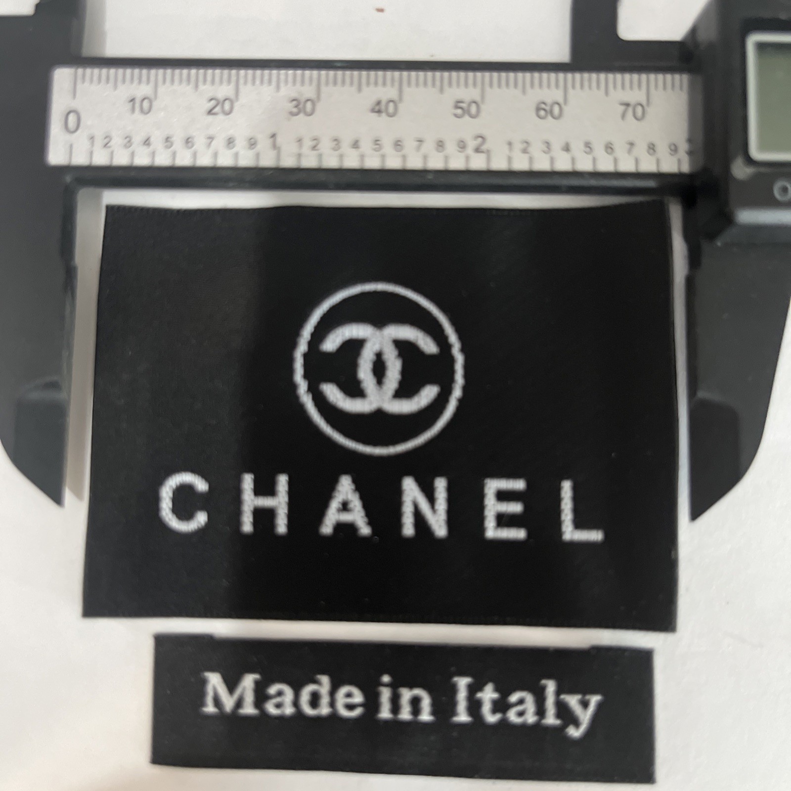2pc Woven Sewing Large Chanel Logo Garment Clothing Labels 3”x 2”+ Italy 