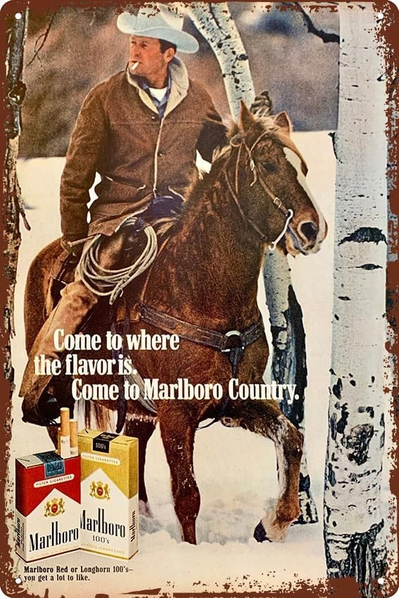 Vintage Metal Tin Sign Marlboro You're going to die anyway Retro 8x12