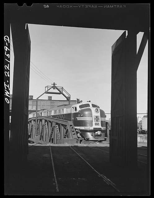 Winslow Arizona 1943 Santa Fe Diesel Freight Engine Roundhouse Turntable