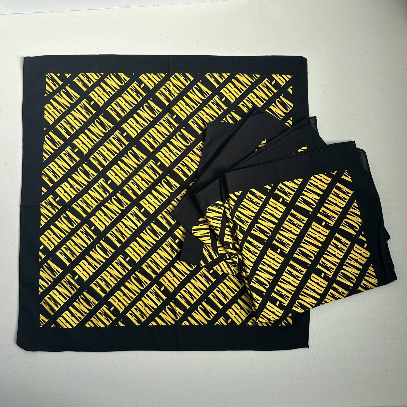 Fernet-Branca Promo Bandana Scarf Black Yellow Logo Bartender Collectible NWOT