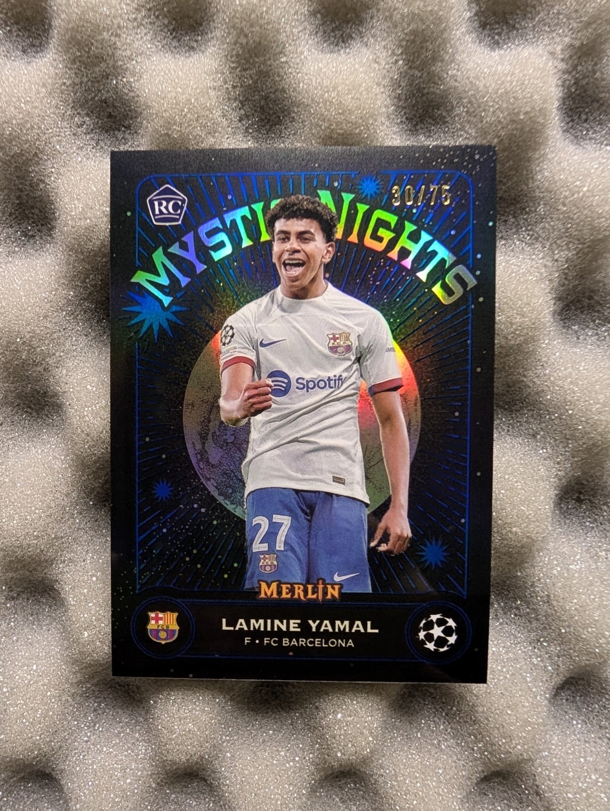Topps Merlin Mystic Nights FC Barcelona 30/75 Yamal RC Laminate