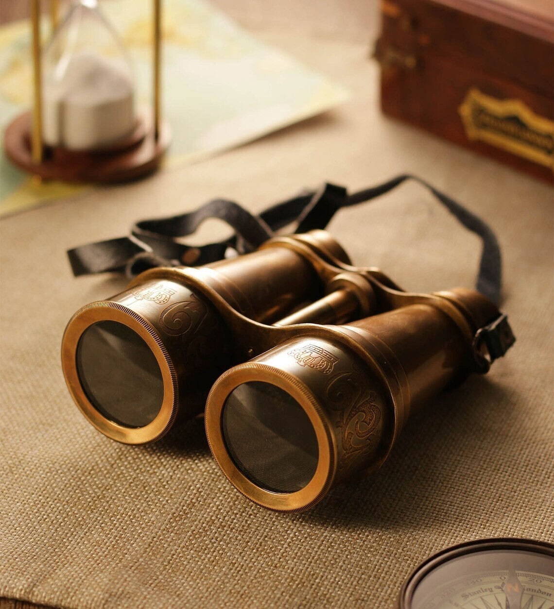 Antique Style Brass Binoculars - Nautical Maritime Spyglass Maritime Explorer's