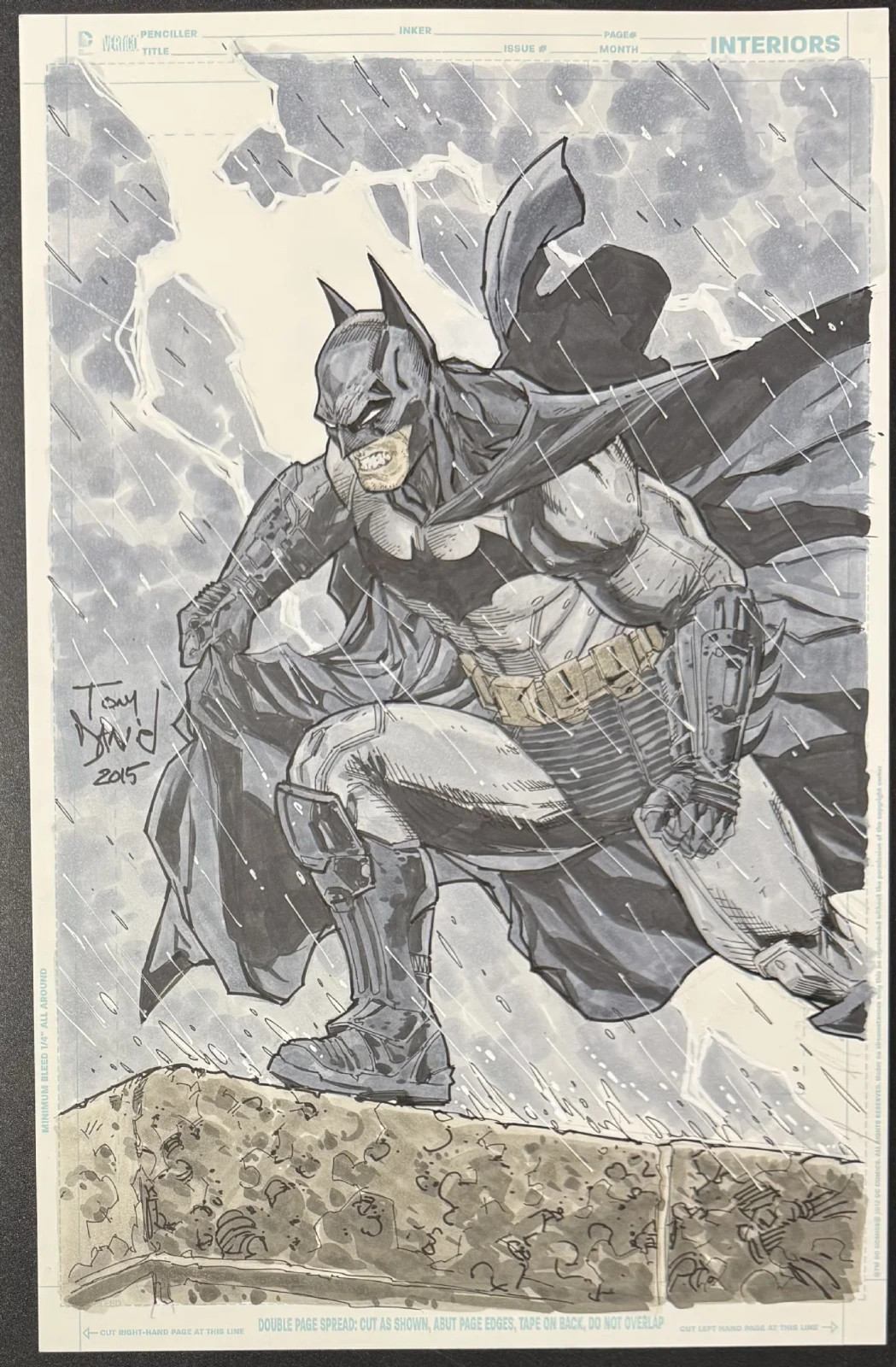 Batman original comic art by Tony Daniel