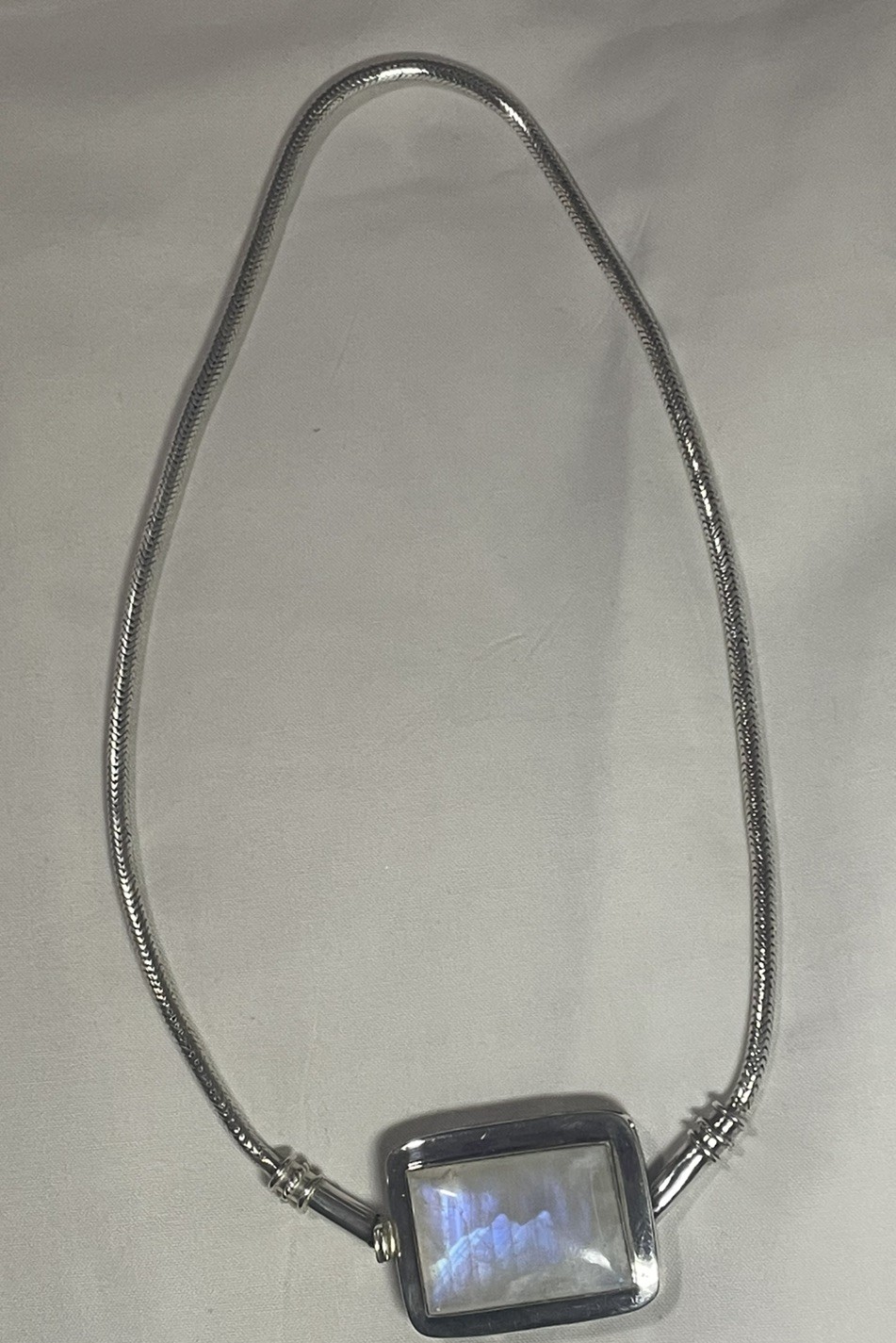 Show Stopping Red Carpet 80+g Silver 40+ct Moonstone Unique Statement Necklace