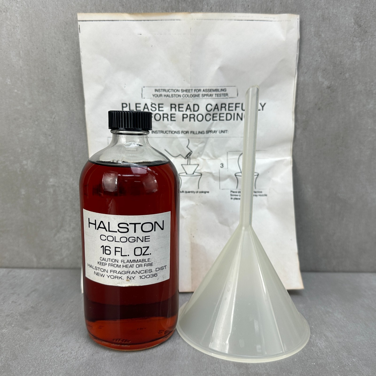 Vintage RARE NOS Large 16oz HALSTON Perfume/Cologne in Bottle Dead Stock New