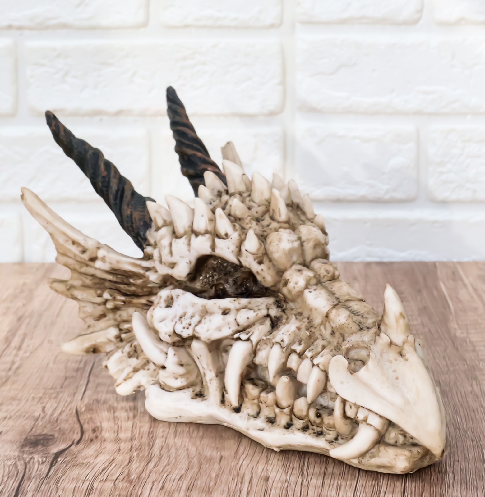 Ebros Jurassic Beowulf Elder Dragon Head Skull Realistic Fossil Statue 7.75