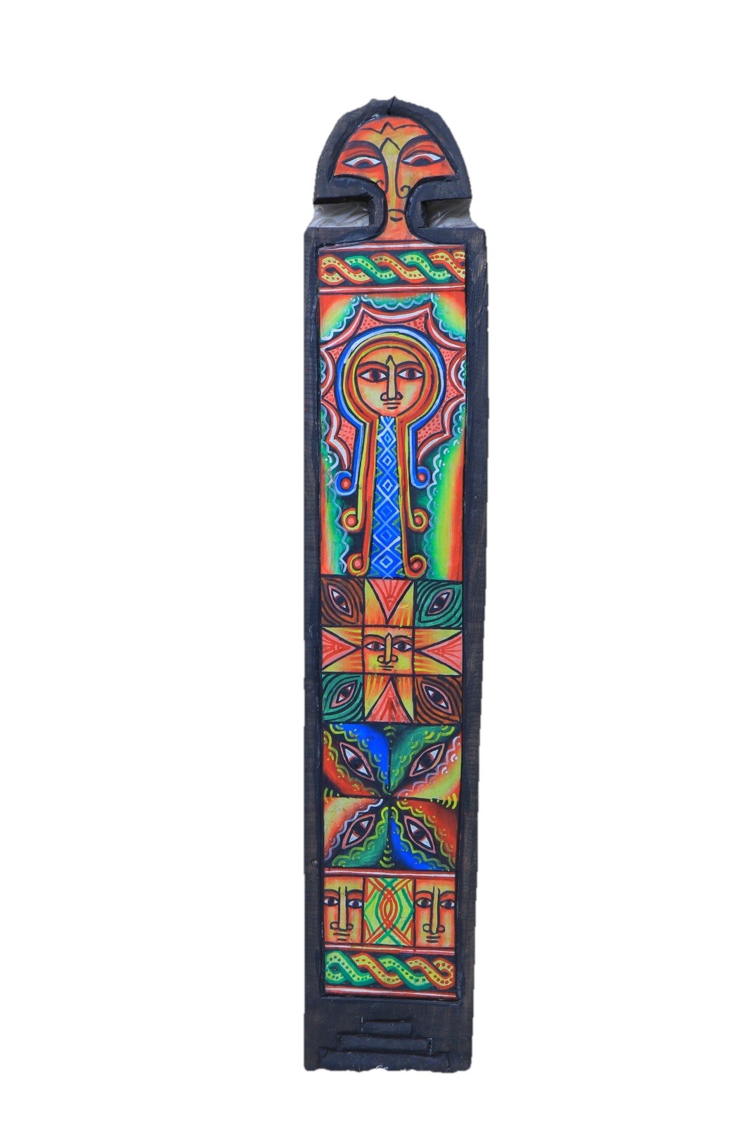Hand Painted Ethiopian Orthodox Church Icon Wooden Panel African Art