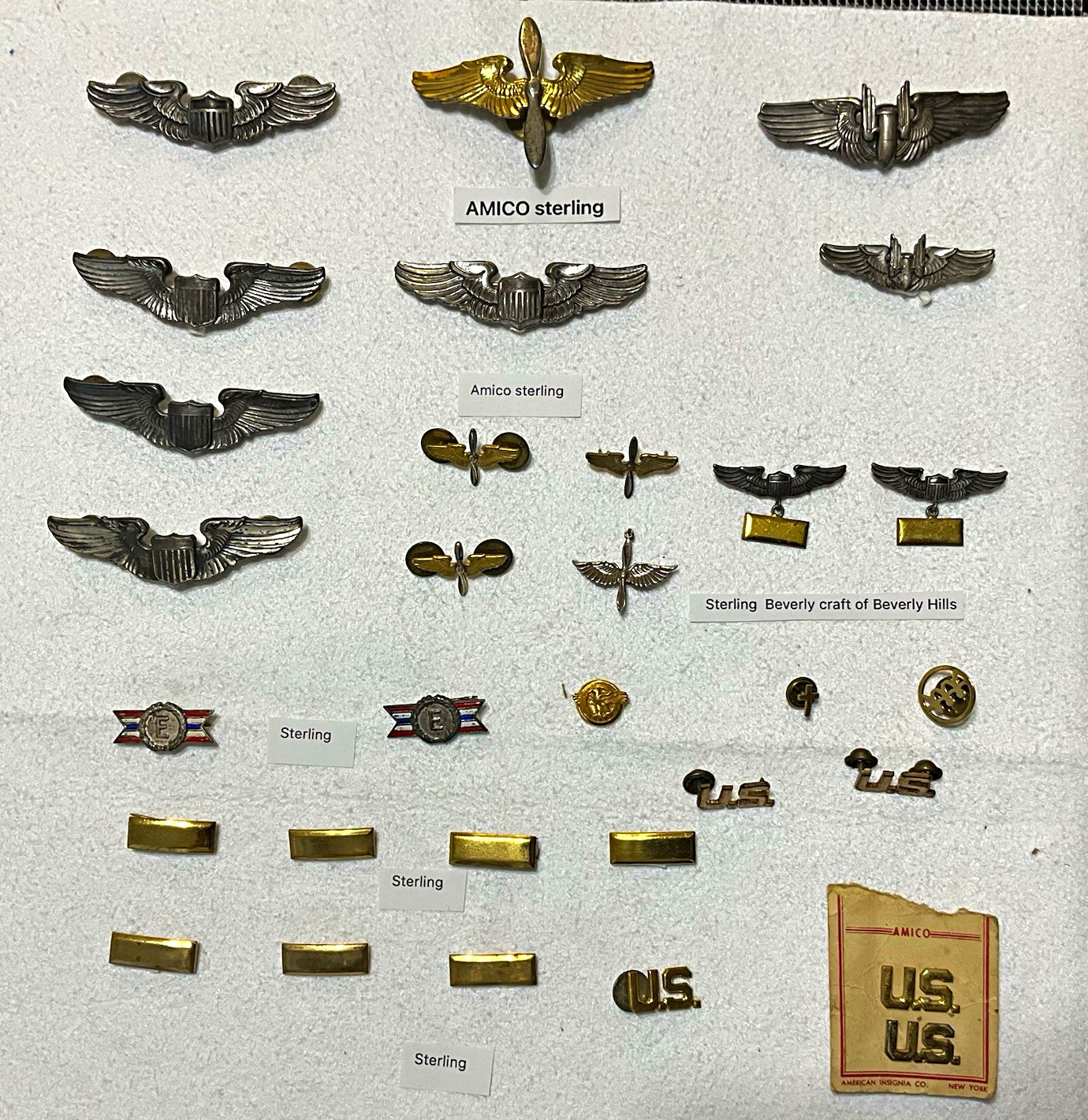 AMICO Sterling US Military Insignia Wings & \