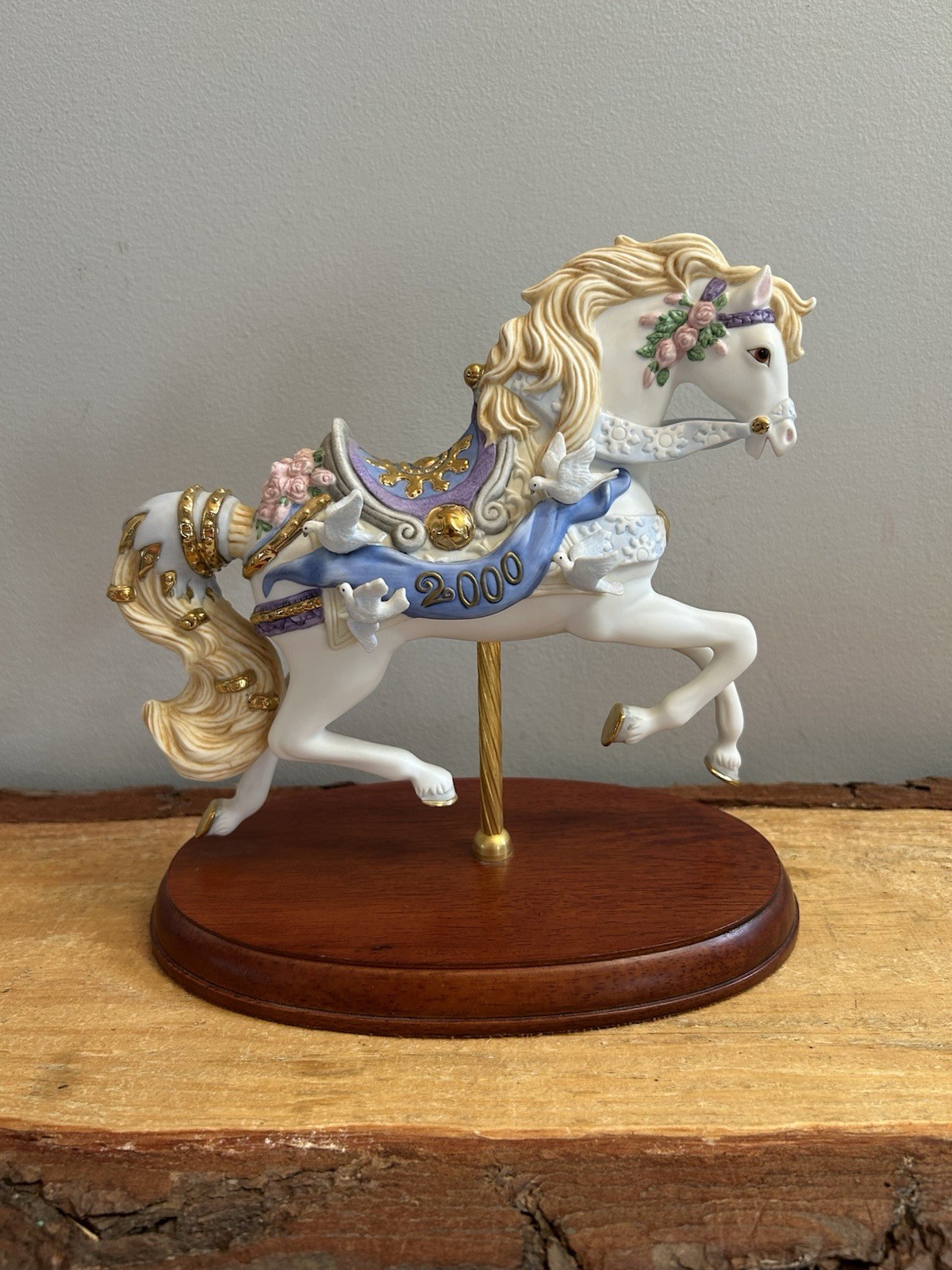 VTG,2000,LENOX, Millenium Carousel Horse. Hand~Painted. 24K Accents. HAS COA