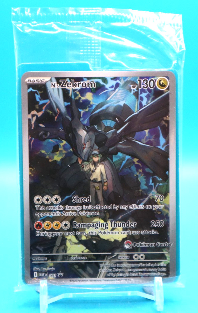 N's Zekrom Ascended Heroes ETB Promos Pokemon Center Stamped MEP 031 - Sealed