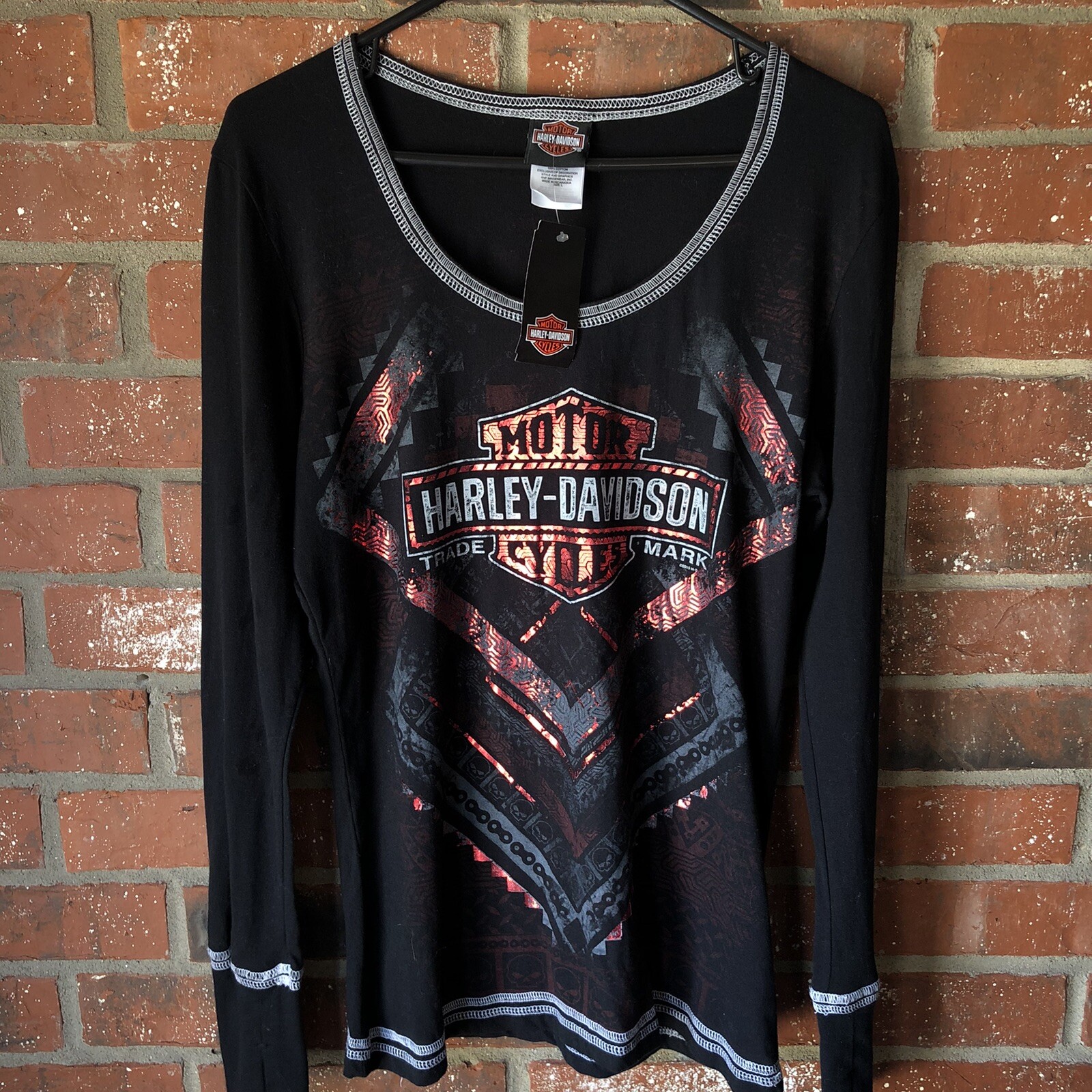 NWT Harley Davidson  2015 El Paso TX Women\'s Long Sleeve Shirt  Size Large