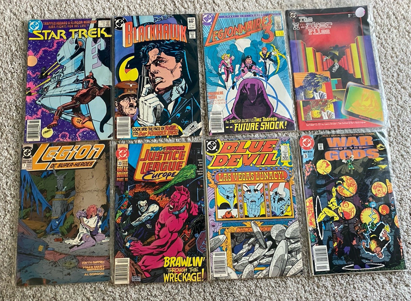 Lot Of 8 Vtg Dc Comics 80s 90s Star Trek Legion Justice league Hacker files War