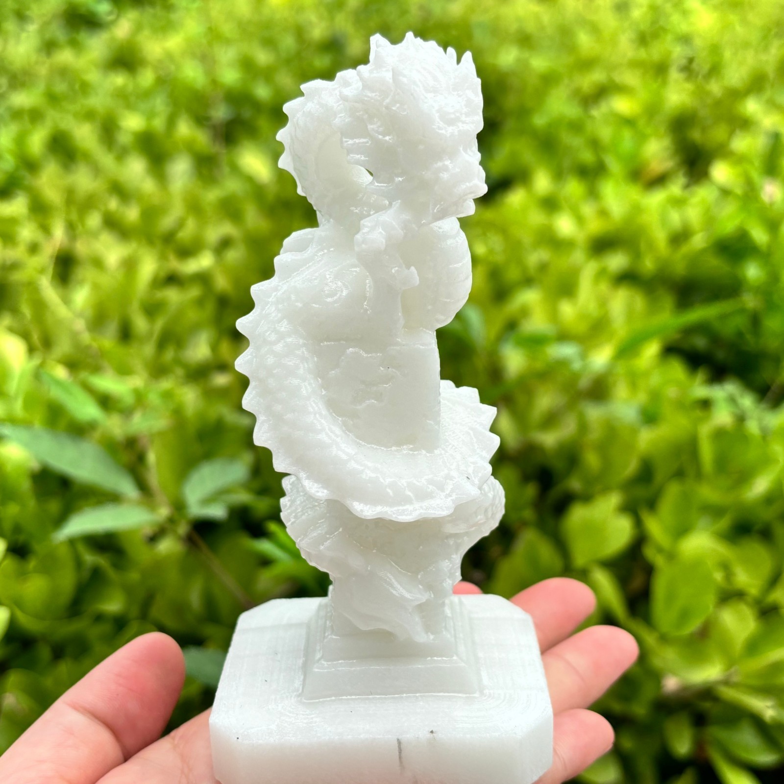 4.7” Top Natural White Jade Quartz skull carved Crystal dragon Skull healing 1pc