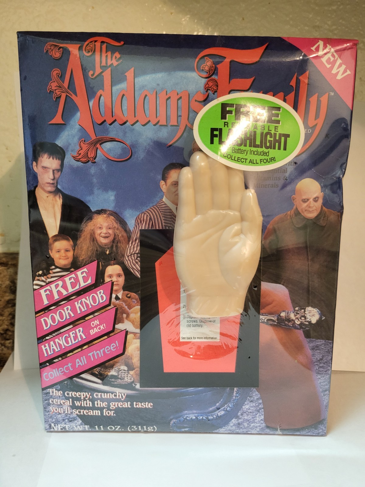Vintage Addams Family Cereal with Collectible Flashlight (Thing)