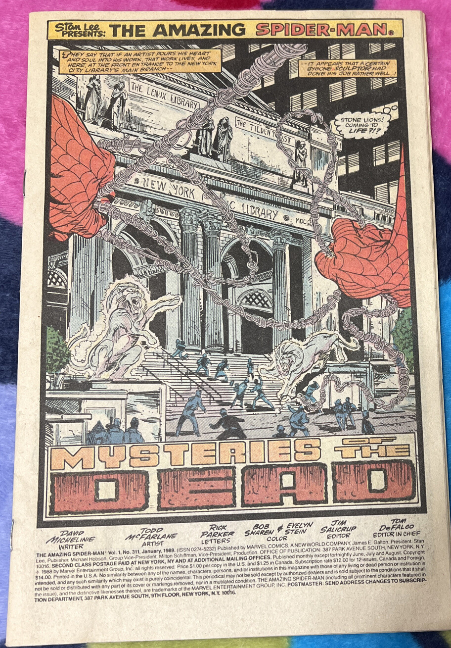 Amazing Spider-Man Vol. 1, #311 Marvel Comics 1989 - By James E. Galton 31 Pages