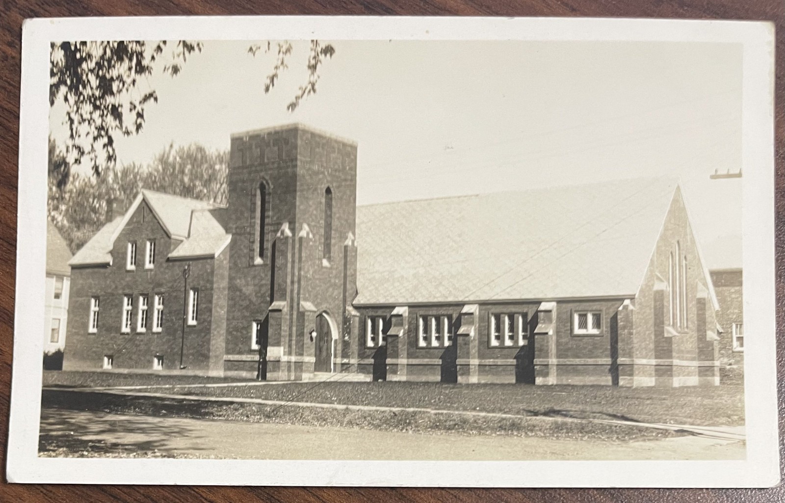 Antique RPPC Old Church Religious Real Photo Postcard AZO Stamp Box c.1926-1940s