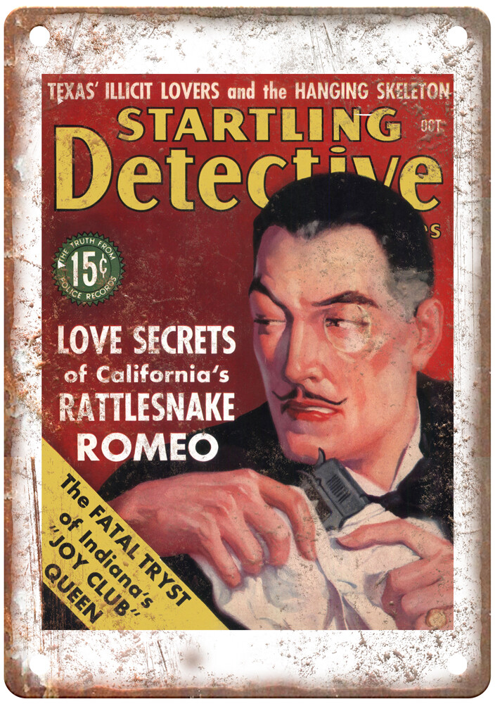 1936 Pulp Cover Startling Detective Adventures Retro Look Metal Sign J1692