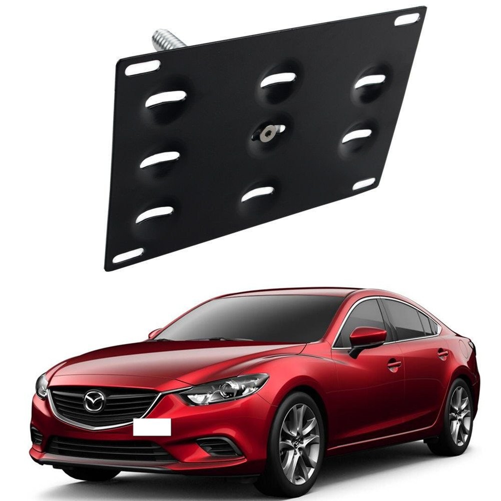 Front Bumper Tow Hook License Plate Mount Bracket Holder Bolt On with 2014-up...