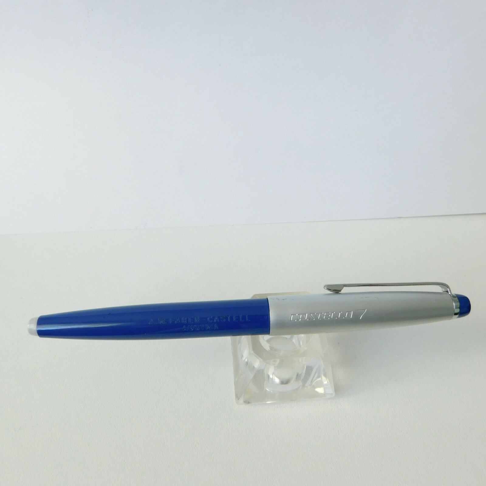A.W.FABER CASTELL CASTELLO 7  Fountain Pen Blue & Silver Vintage  Austria 1960s