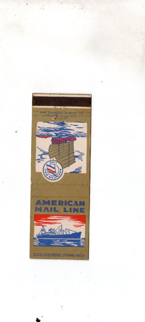 Vintage Matchcover American Mail Line