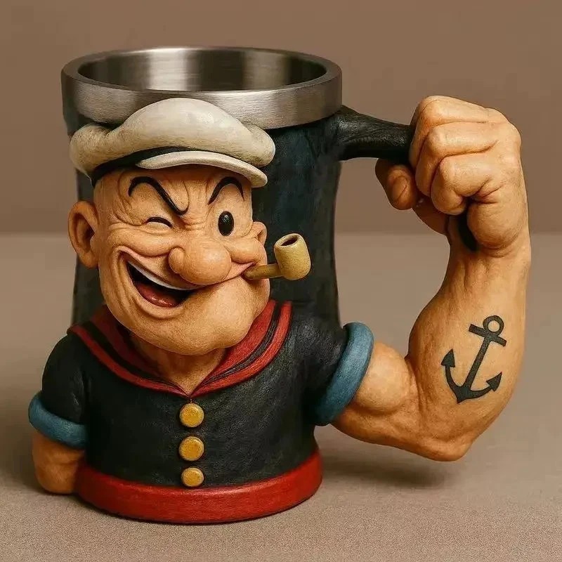 Popeye the Sailor 3D Mug Cup | Cartoon Character Ceramic/Resin Coffee Mug