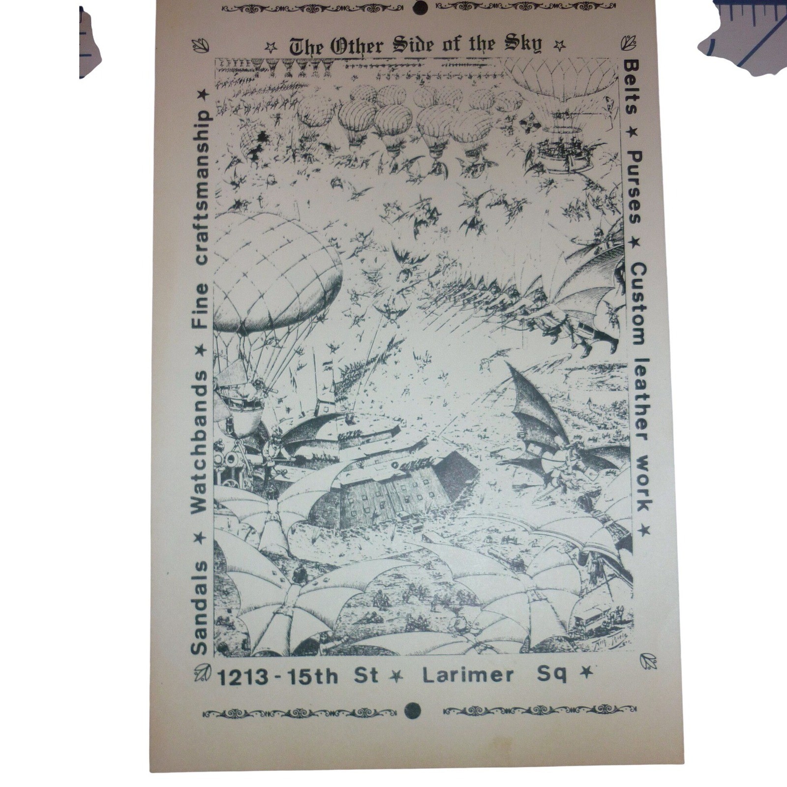 Vintage The Other Side of the Sky Larimer Square Denver CO Leather Shop Ad Flyer