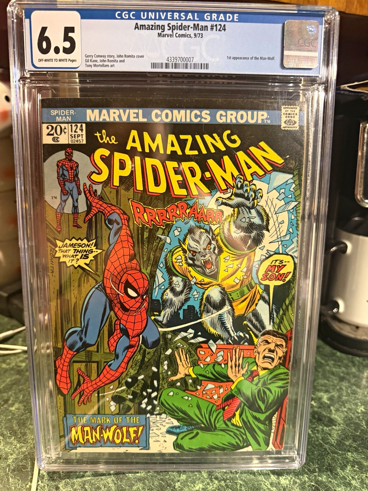 Marvel Amazing Spider-Man #124 (1973) CGC 6.5 Fine+ 1st Man-Wolf