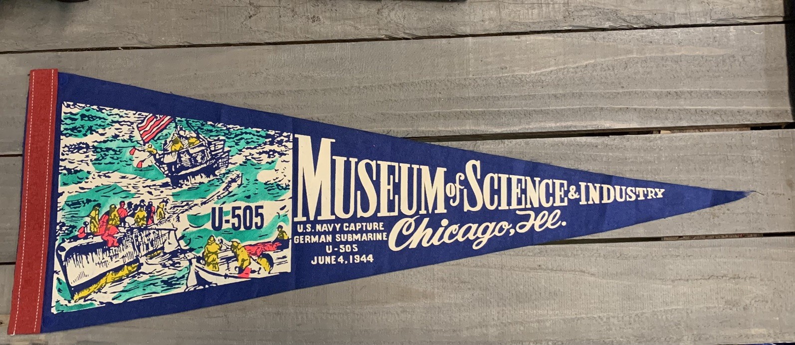 Vintage Museum of Science & Industry Chicago Illinois Souvenir Felt Pennant 24\