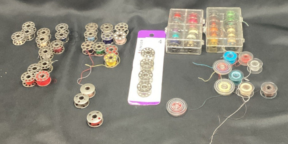 Vtg Sewing Bobbins Variety, Metal and plastic, Qty 63 - ships free