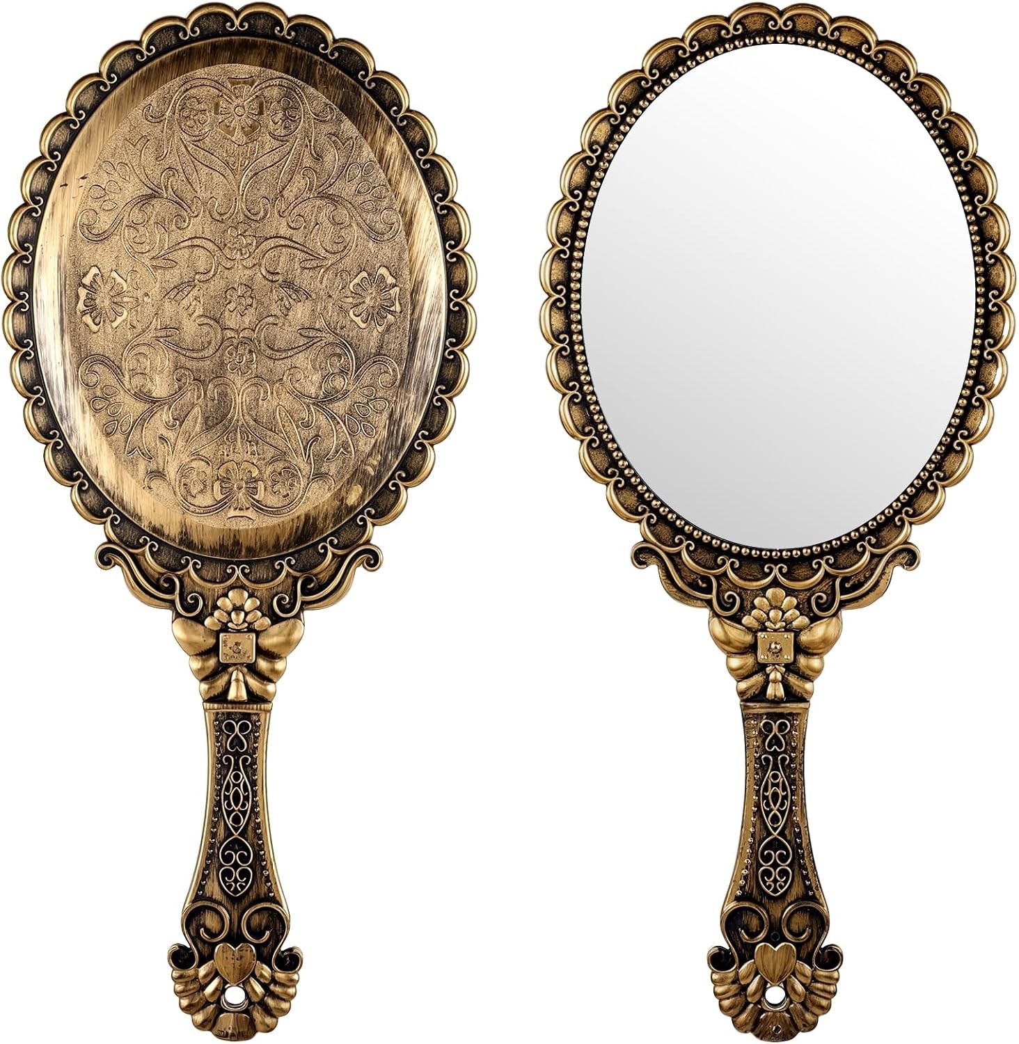Vintage Hand Mirrors with Handle, Vanity Handheld Makeup Mirror Elegant Handle M Vintage Hand Mirrors with Handle, Vanity Handheld Makeup Mirror Elegant Handle M