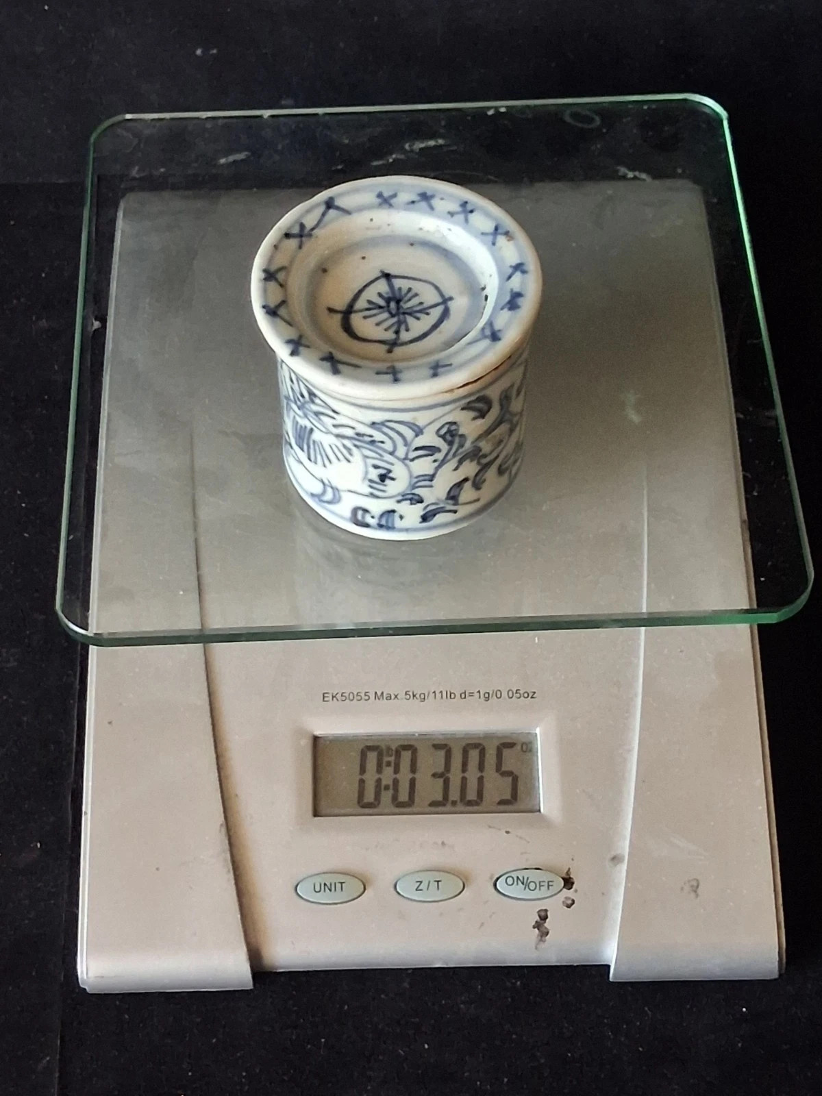 Antique Chinese Blue and White Porcelain Ink Box with Lid Tongzhi 1860\'s 2\
