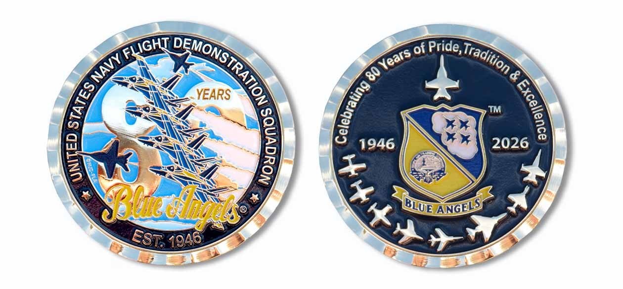 Blue Angels 2026 ~ 80th Anniversary Challenge Coin