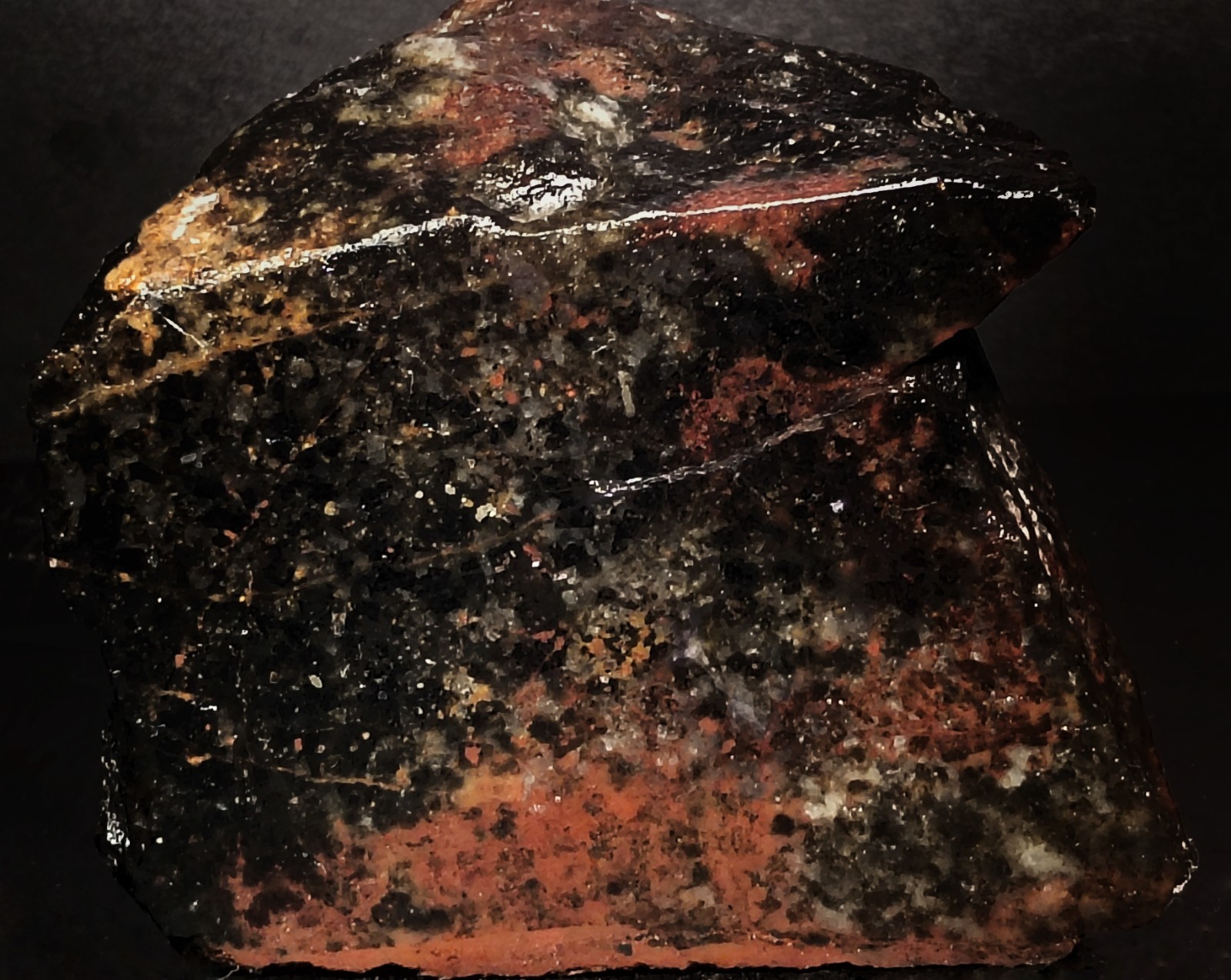 Einstein Mine MO. Fluorite Wolframite Zinnwaldite Jasper Epidote Polished Slab