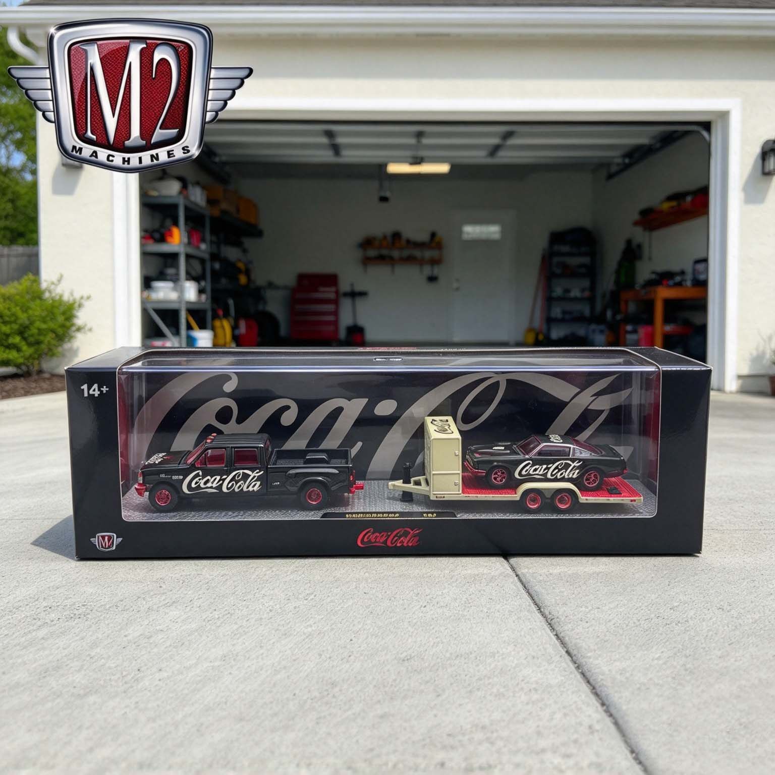 1:64 Cola Livery Auto-Haulers Transporter Trailer Set Alloy Model Car Display