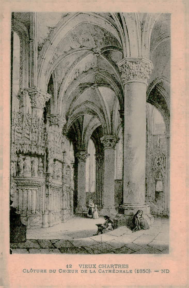 Vintage Chartres Cathedral Choir Screen Postcard Vieux Chartres ND France