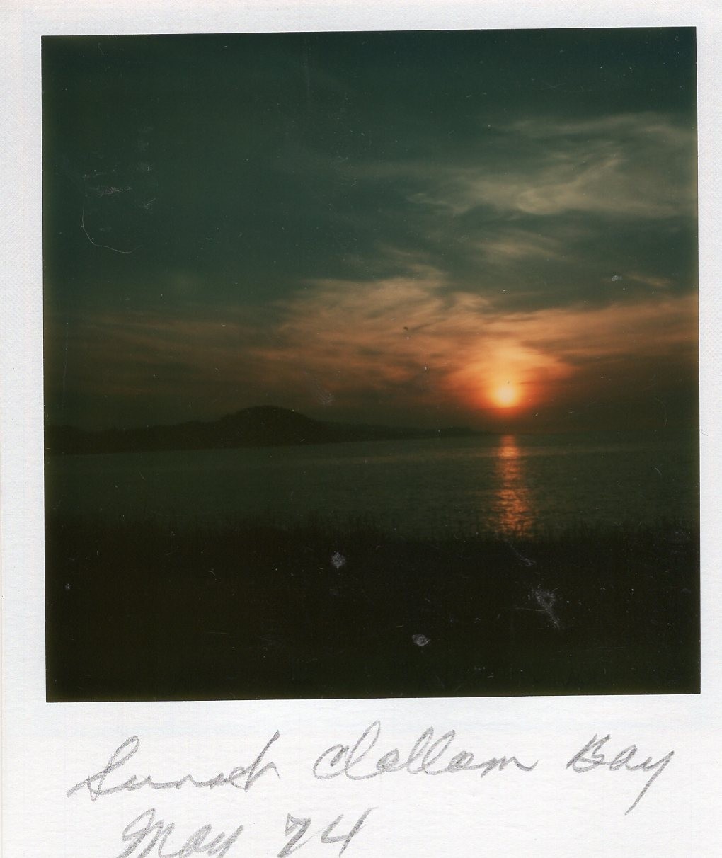 VINTAGE POLAROID PHOTO SUNRISE SUNSET DOLLAR BAY LANDSCAPE HORIZON WATER SKY