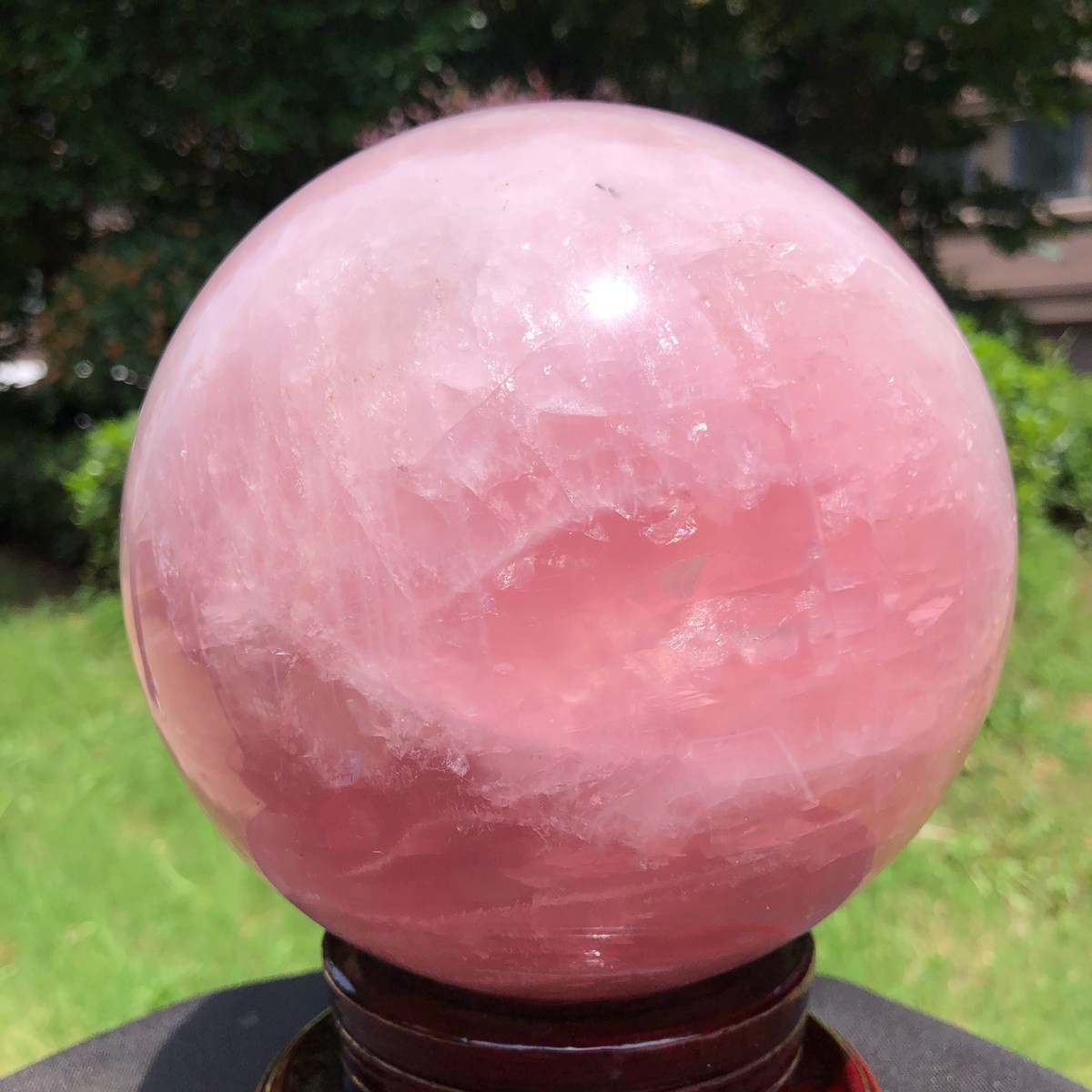 10.36LB Rare Natural Pink Crystal Ball Quartz Crystal Bll Reiki Healing 6563