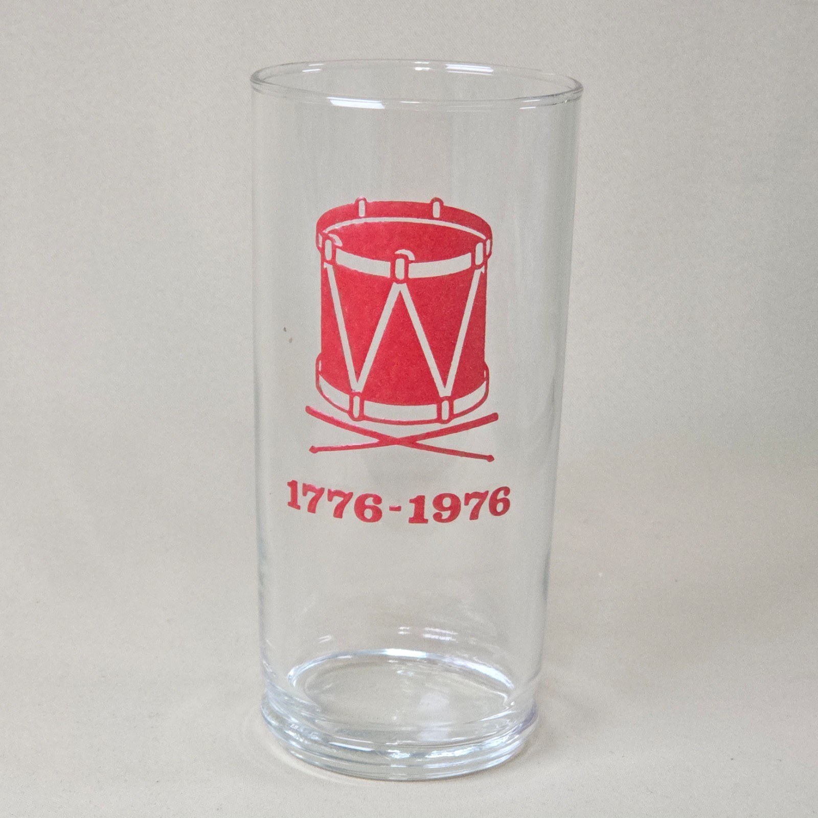 Vintage 1776-1976 Bicentennial Footed Tumbler - Red Drum Spirit of \'76 Glass NOS