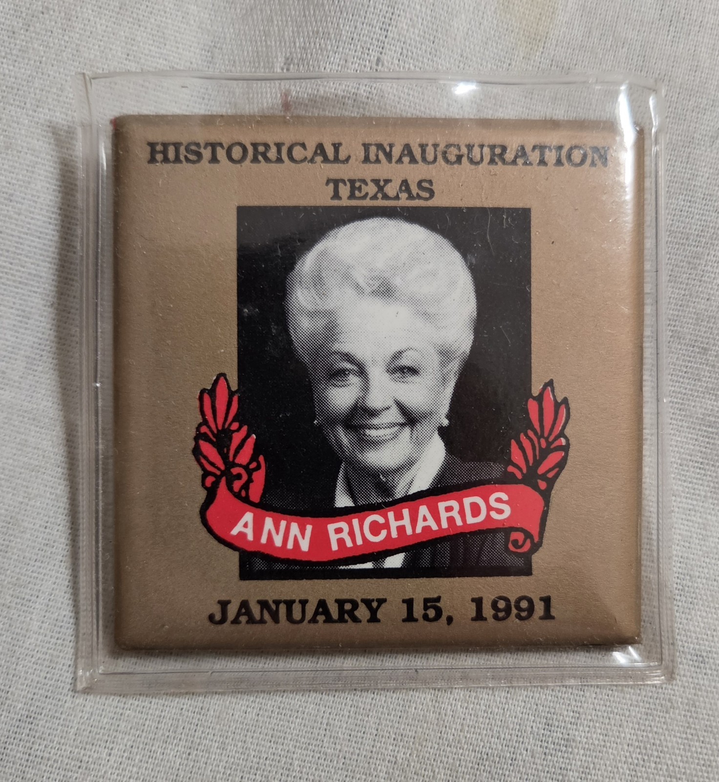 Ann Richards Former Governor of Texas Inaugrual Pin 2.5\