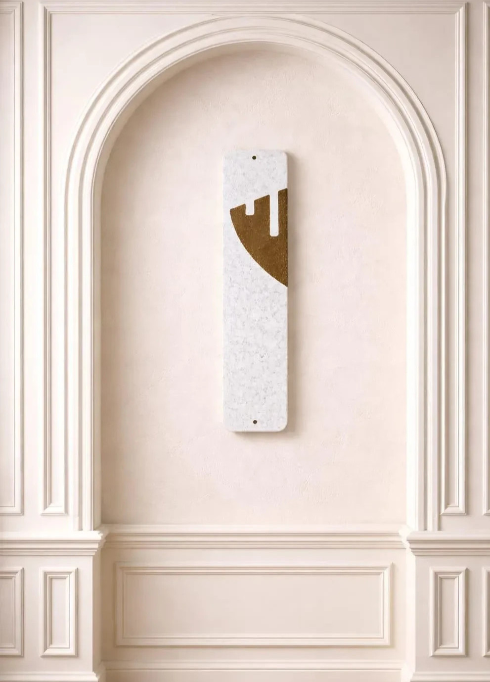 Modern Speckled Stone Mezuzah Case – Minimalist Judaica Doorway Decor 3d printed