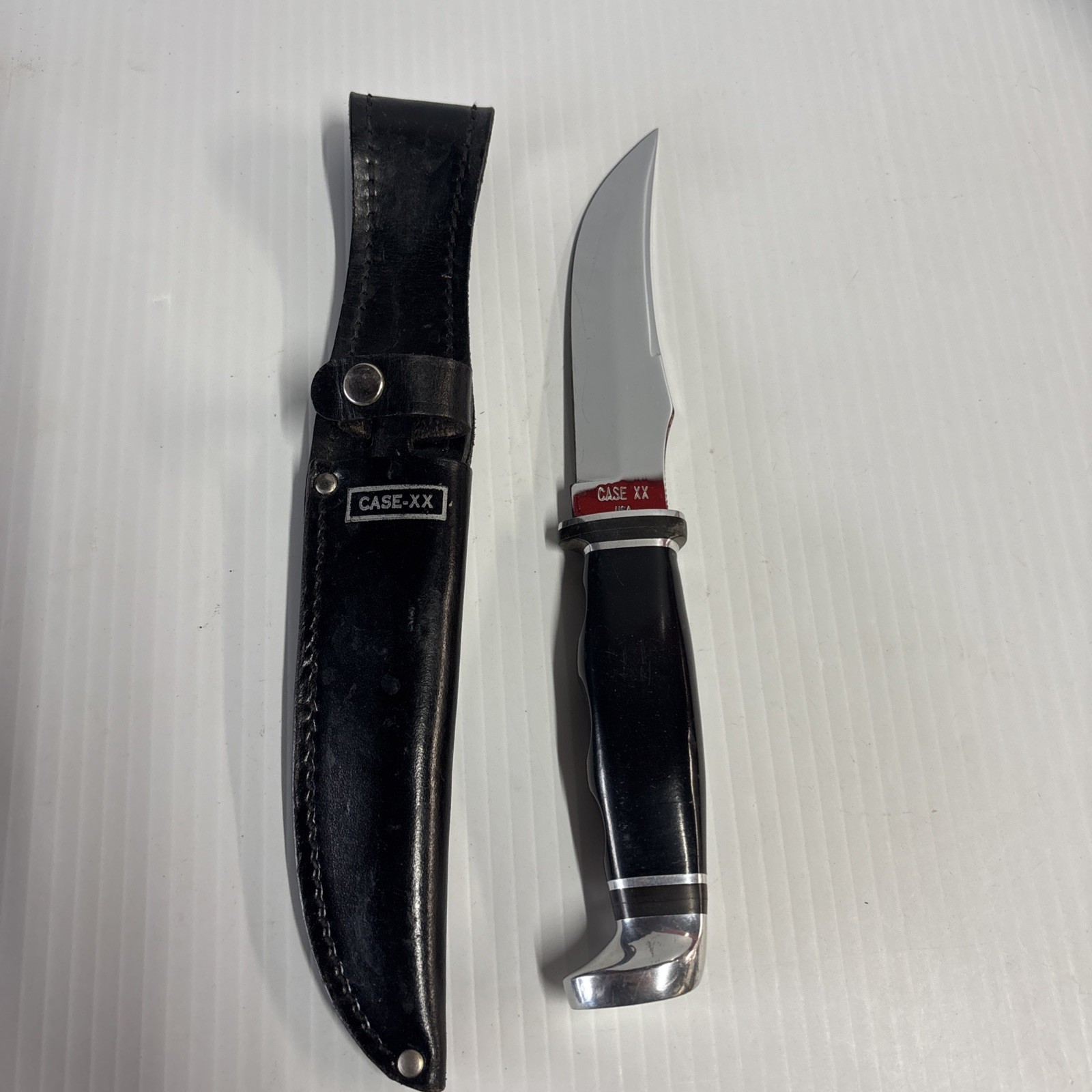 Vintage Case XX USA 223-5 Fixed Blade Hunting Knife w/ Original Leather Sheath