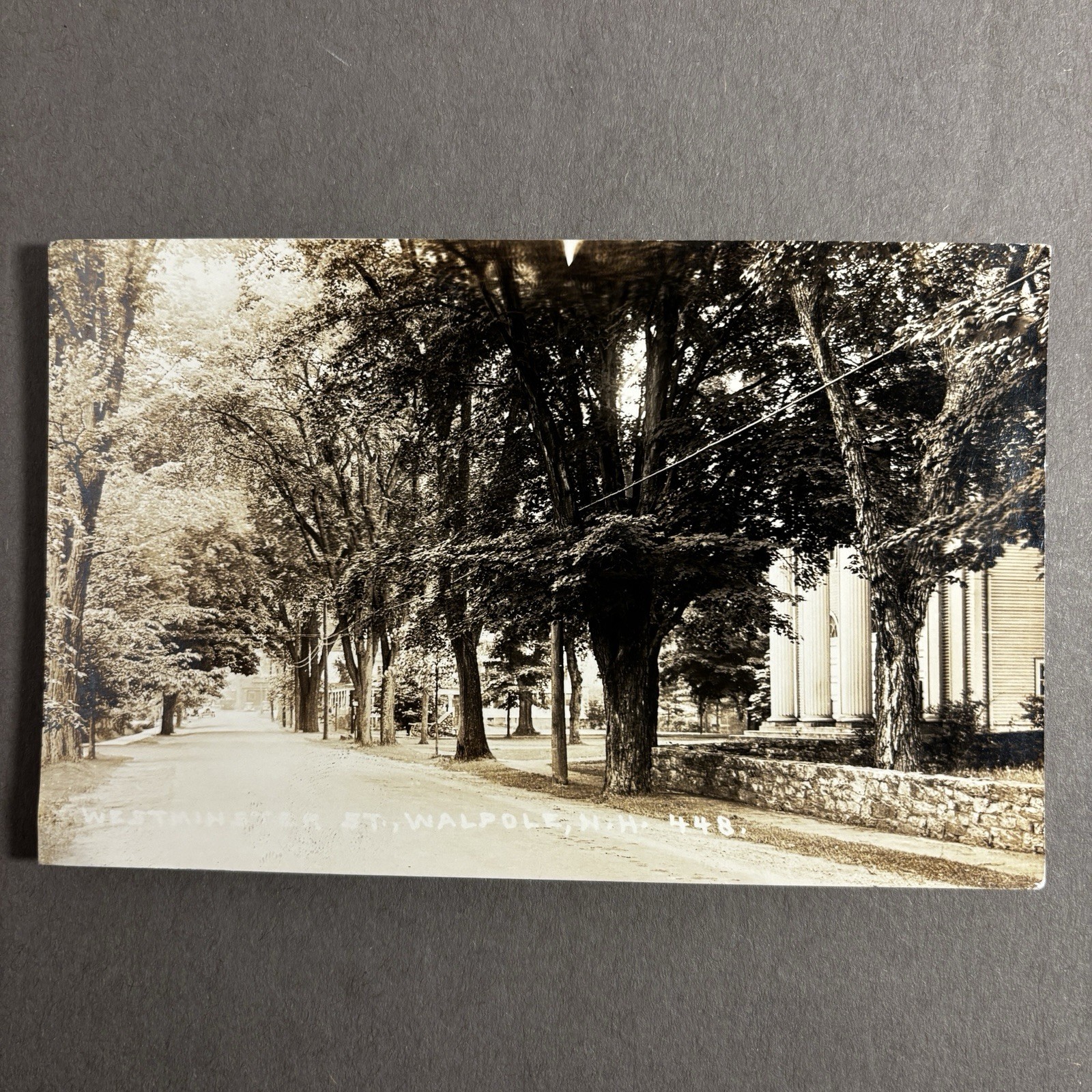 1938 posted  RPPC Westminster Street Walpole NH photo POSTCARD