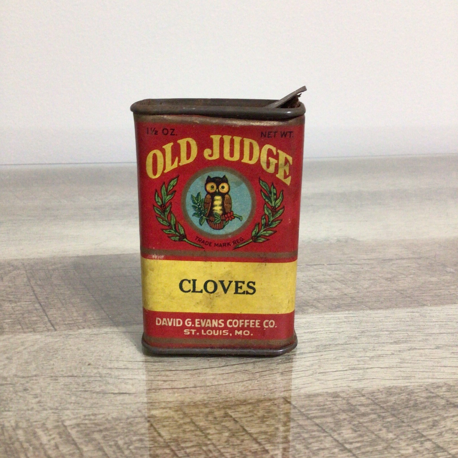 Vintage David G. Evans Coffee Company Empty Spice CLOVES Tin