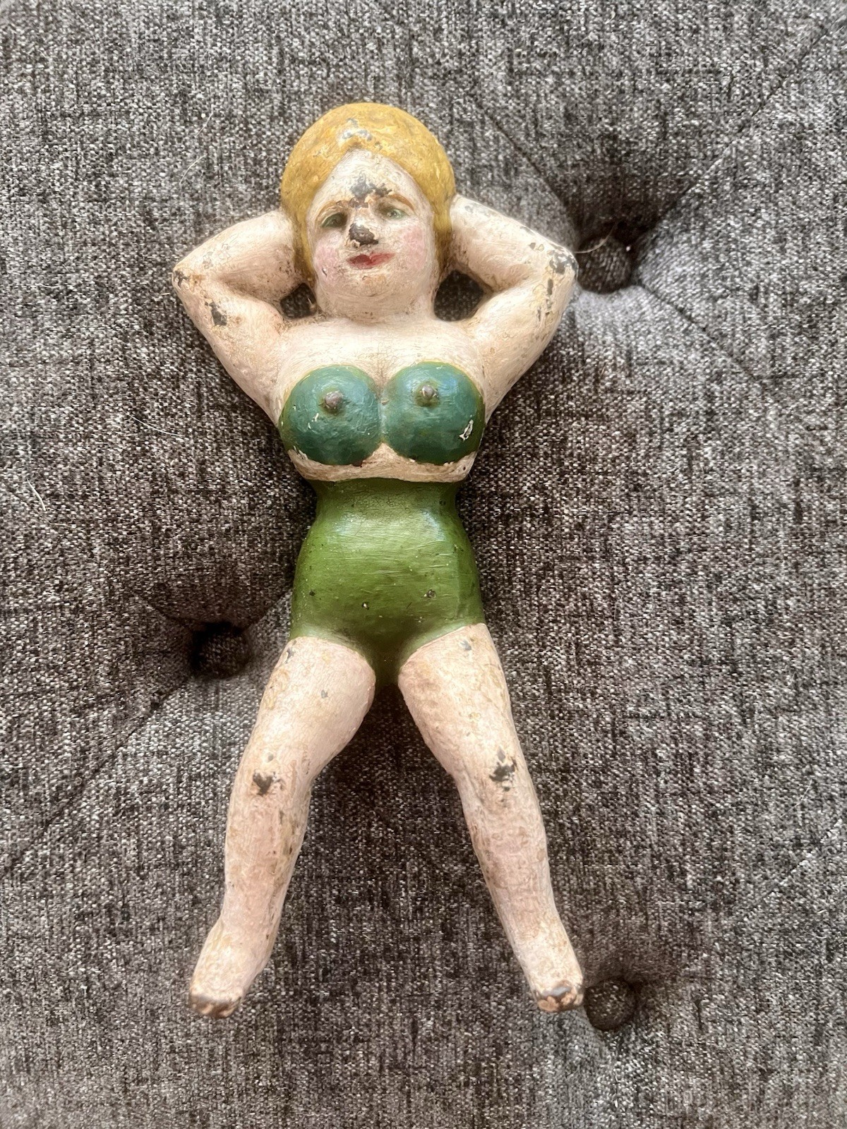 Vintage/Antique Naughty Nelly Cast Iron Boot Jack Original Paint