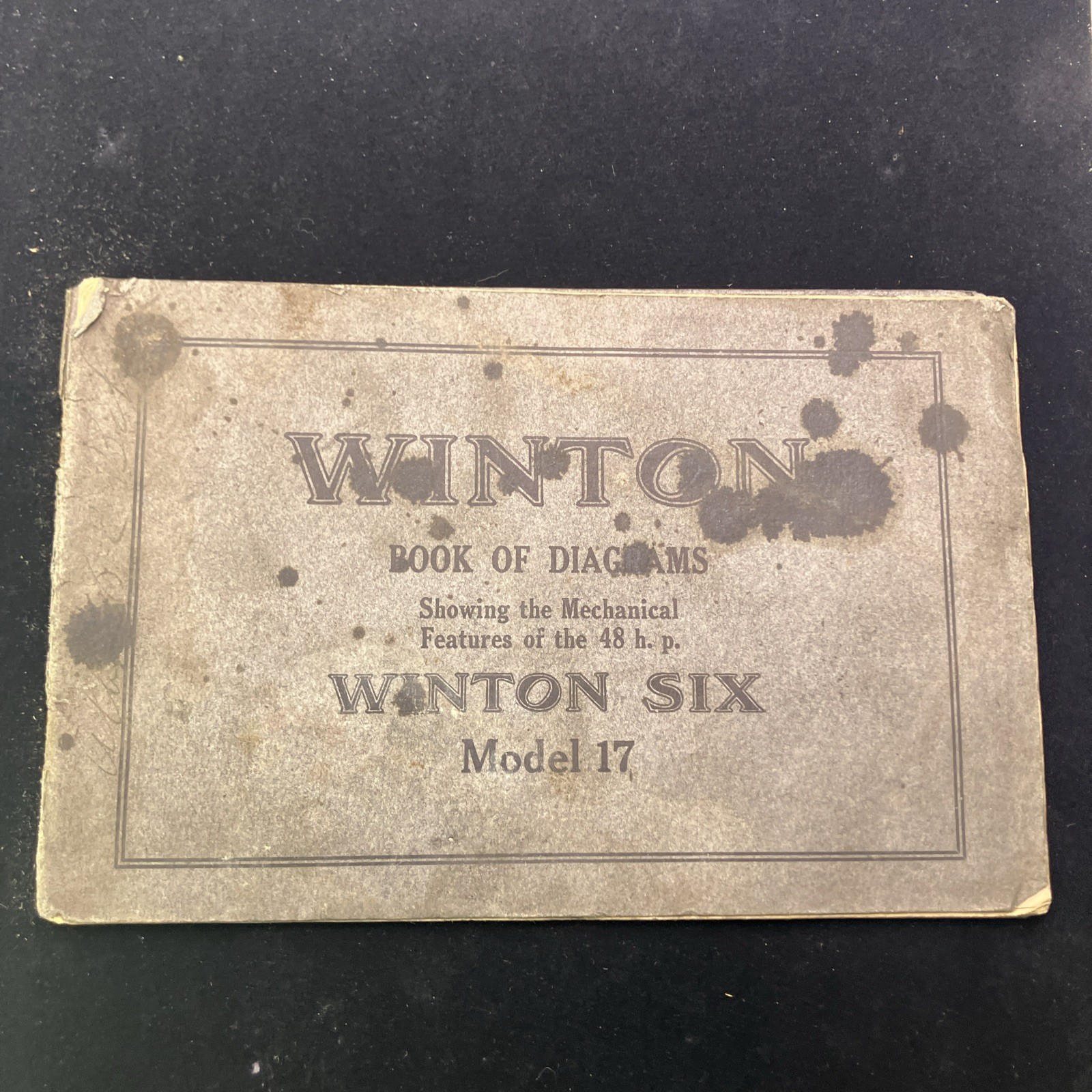 1914 WINTON SIX MODEL 17 BOOK OF DIAGRAMS Brass Era Auto Rare Cleveland Ohio HTF