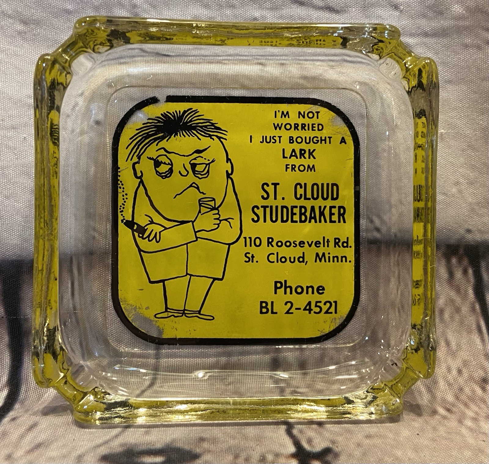 Vintage Studebaker Advertising Ashtray Car Dealership St Cloud Minnesota Lark